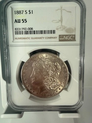 1887-S Morgan Silver Dollar NGC AU 55 Better Date