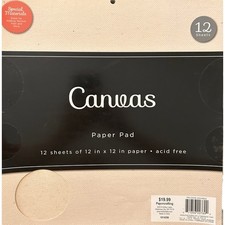 DCWV Canvas Paper Pad 12x12 Specialty Craft Paper Scrapbook Mixed Media 12 Sheet