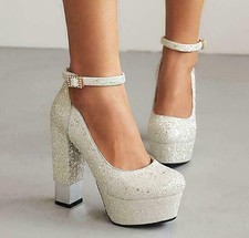 Women's High Heels Platform sequins Pumps Party Wedding Formal Casual Prom Shoes