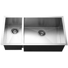 Houzer CTO-3370SL Series Undermount Stainless Kitchen Sink  Left Prep Bowl