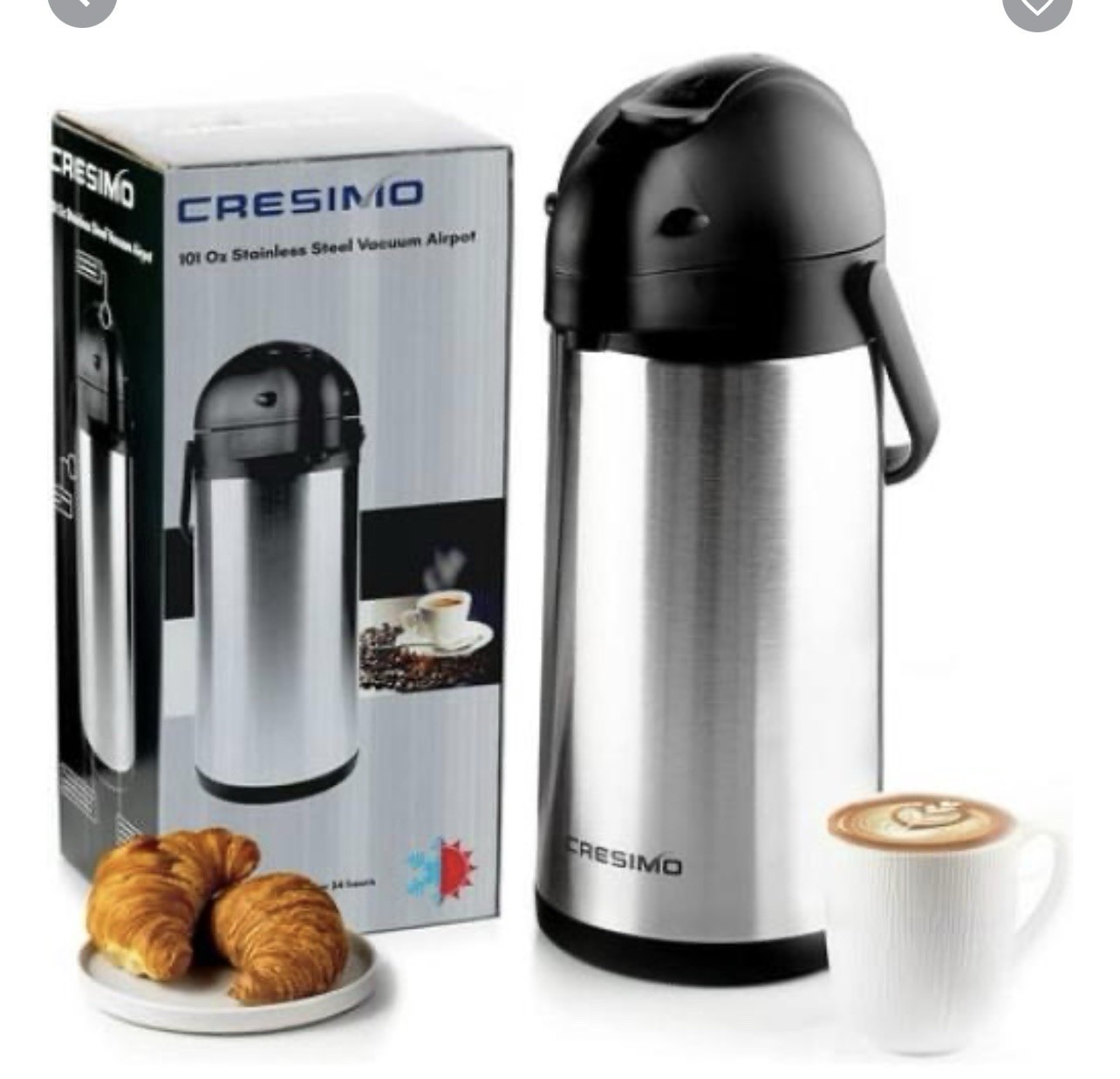 Cresimo 3 Liter Stainless Steel Thermal Airpot and Thermos