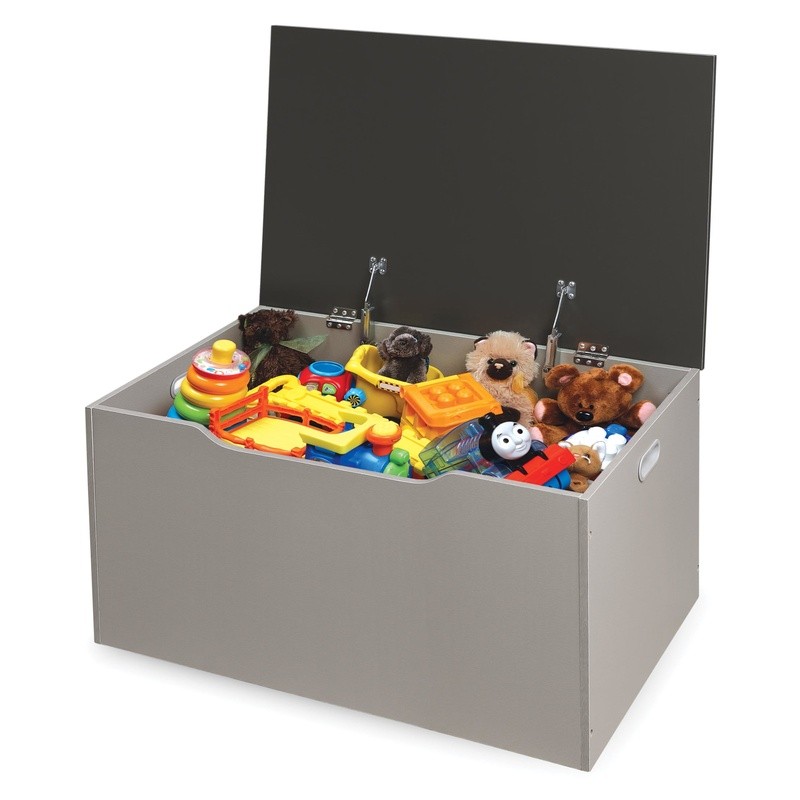 Oversized Storage Box Flat Bench Toy Chest W/ Safety Hinges & Reinforced Handles
