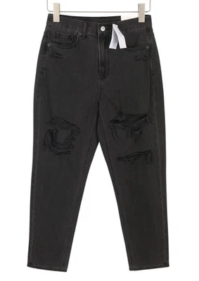American Eagle Outfitters Mom Black Blaze Jeans Femme W27 Noir Rissig - Photo 1/4