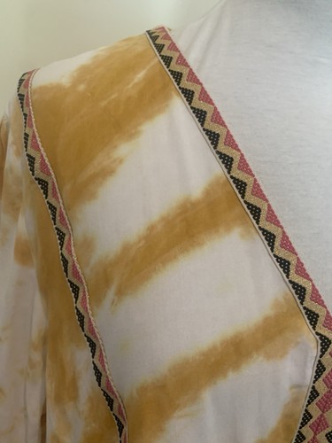 RRP£65 BNWT Monsoon Artisan Tie Dyed Beach Dress Sz Large- Ochre - Picture 2 of 11