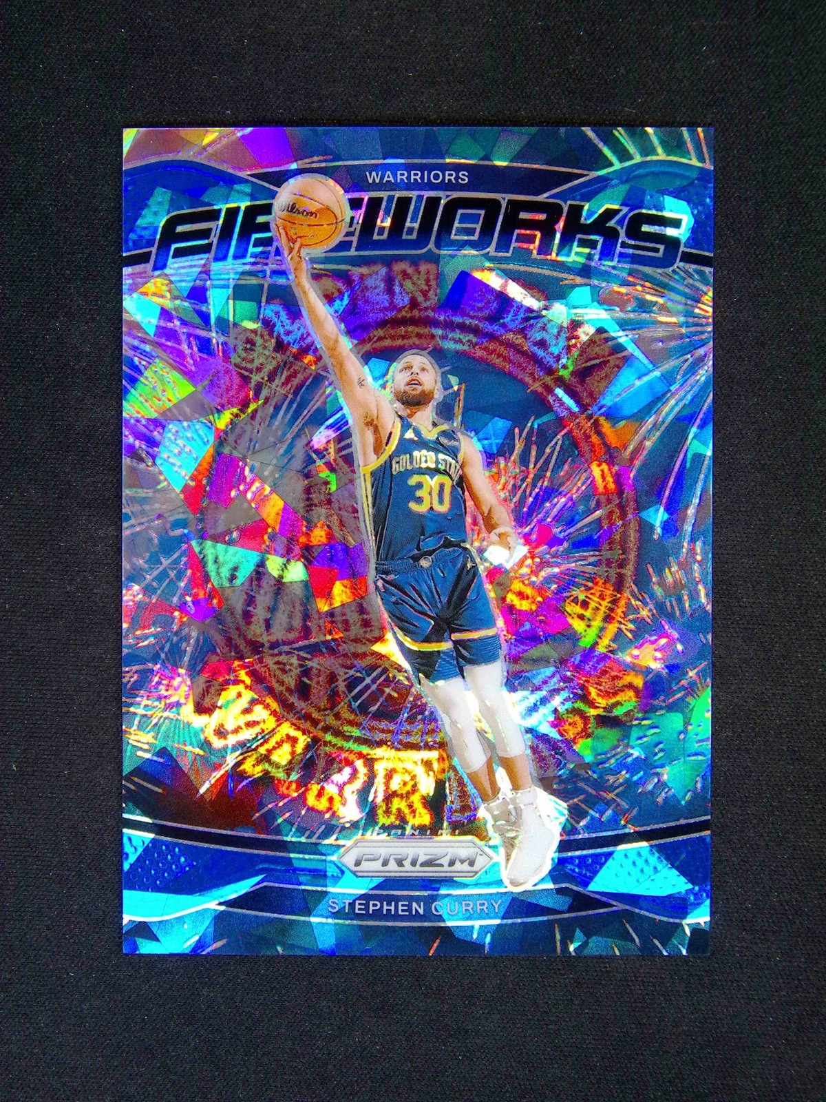 2024-25 Panini Prizm Stephen Curry #20 Fireworks Blue Ice /125