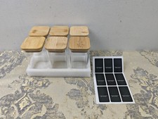 ComSaf 6Pcs 240ml Glass Spice Jars with Lids and Label, Glass Spice Bottle