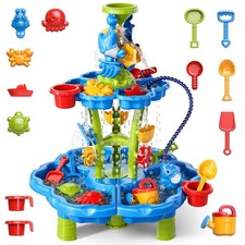 3 in 1 Flower Shape Water Table with Pump for Toddler Kids Ages 3-5 4-8, Summ...