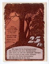1922 Germany Krakow Notgeld 25 Pfennig Note (3497)