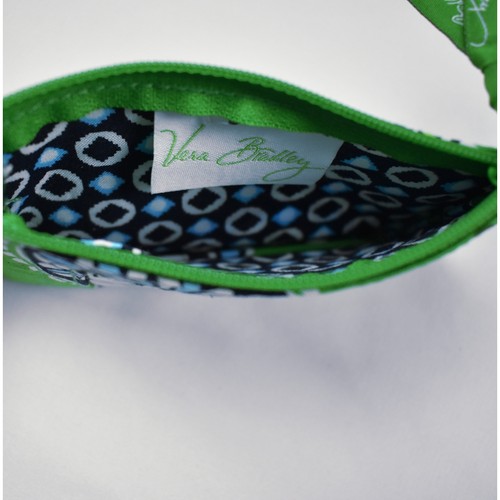 NUEVO Vera Bradley Cupcake Verde Retirado Estampado Floral Clip Cremallera Identificación Llavero Bolsa - Imagen 5 de 7