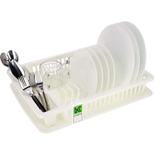 KADAX Geschirrabtropfer aus Kunststoff, Abtropfgestell mit Besteckkorb