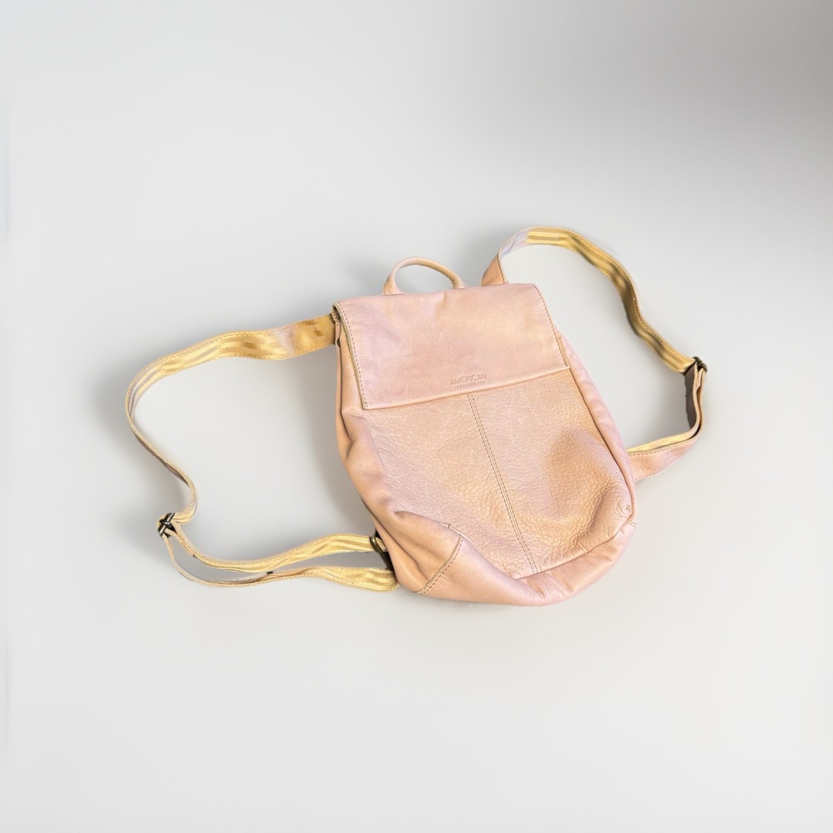 American Leather Co. Liberty Backpack Bag Baby Pink Genuine Leather Flap  Front | eBay