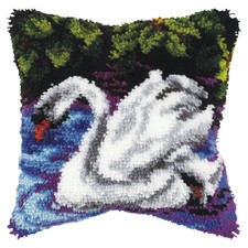 Orchidea Latch Hook Kit: Cushion: Large: Swan