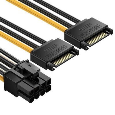 Sata15Pin to 8 Pin Power Connectors Cable for Graphics Card Stable Power Supply
