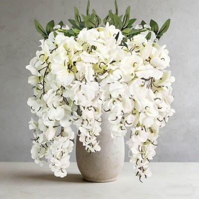 2Pcs Artificial Flowers Faux Silk Flowers Indoor Plants Hanging Wisteria  Deco... | eBay