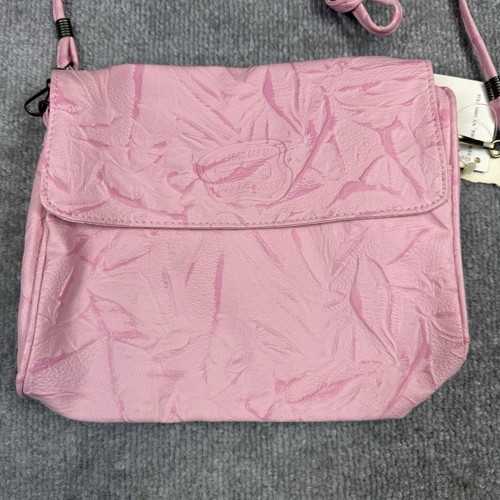 Vintage Pacific Connections Handtasche Damen rosa abgenutzt Leder Schulterriemen - Bild 2 von 14