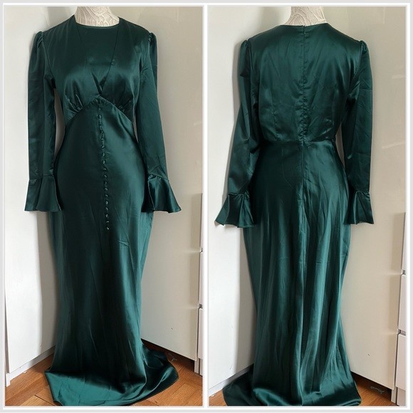 Veiled Collection Sandra Emerald Button Front Sat… - image 5