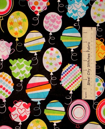 Balloon Birthday Party Fabric Toss Cotton Timeless Treasures C9673 By the Yard - Picture 2 of 2