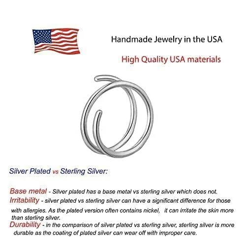 14K Gold Filled Spiral Nose Ring Multi Gauges and Sizes - Image 4 of 4