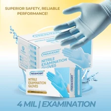 PARAMOUNT® Exam/Medical Nitrile Gloves Blue Powder Free 4mil 1000 Pcs