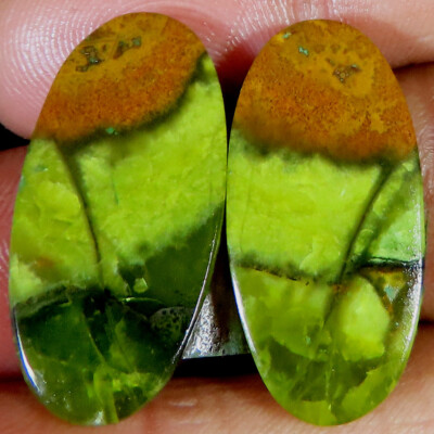 12x26x3 mm 23,55 CT Grüner Opal Paar Oval Heilstein Edelstein R235-28