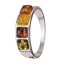 Sterling Silver and Baltic  Amber Ring