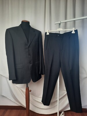 Corneliani Linea Sartoria Vintage Herren Anzug Wolle Grau Anthrazit
