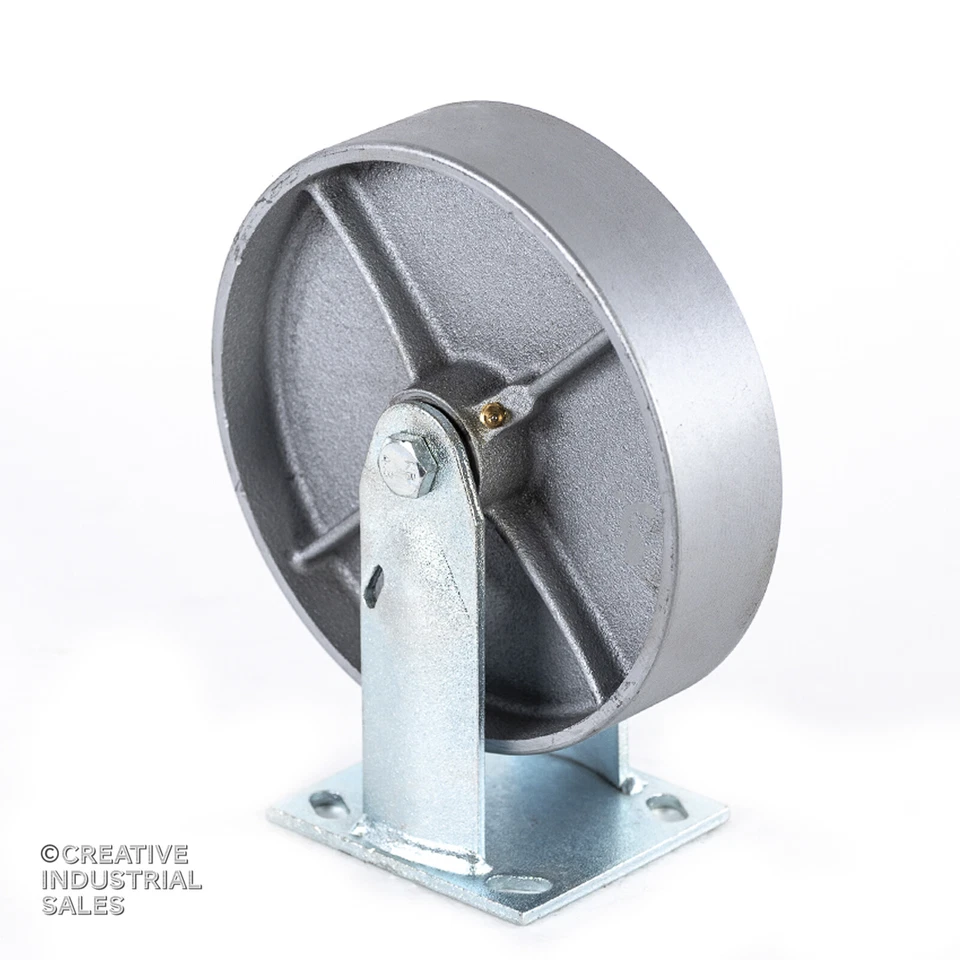 CREATIVE INDUSTRIAL SALES 8" x 2" Rigid Caster Steel Wheel 1250lb each Heavy Duty - Tool Box