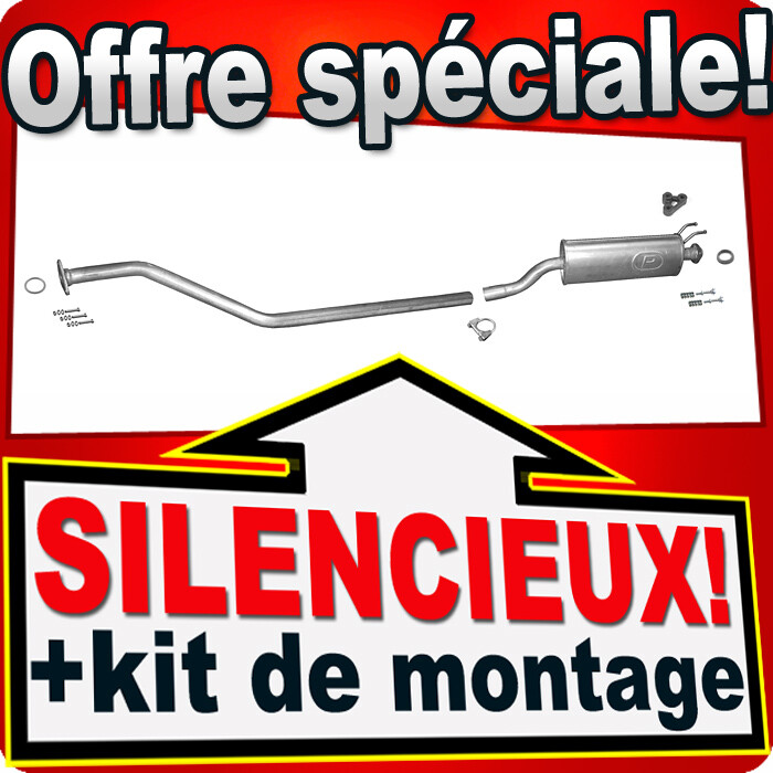 Silencieux intermédiaire pour Honda Civic 7 1.4 et 1.6 versions 3 portes