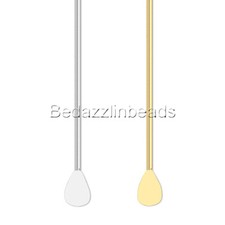 100 Fancy 22 Gauge 0.64mm Teardrop Paddle Head Headpin Jewelry Pin Findings
