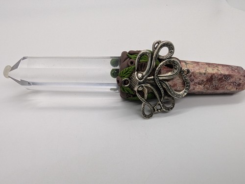 Jasper and Clear Quartz, Scepter, Spirit Healing Wand ,Healing Wand, Octopus - Picture 4 of 8