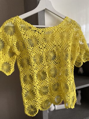 Häckel Pullover Tunika Gr. XS 34 S 36 Neu Handmade gelb 