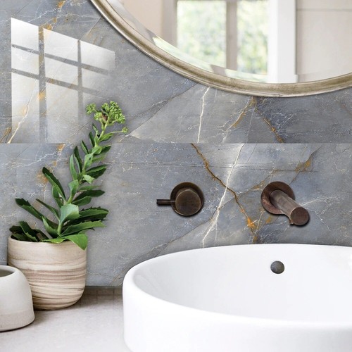 Grau Marmor Muster Fliesen Aufkleber Küche Backsplash Wasserdicht Bad... - Bild 3 von 6