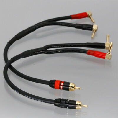 RCA phono Plug to banana 90° Audio Amplifier Receiver Speaker DIY Canare L-2T2S