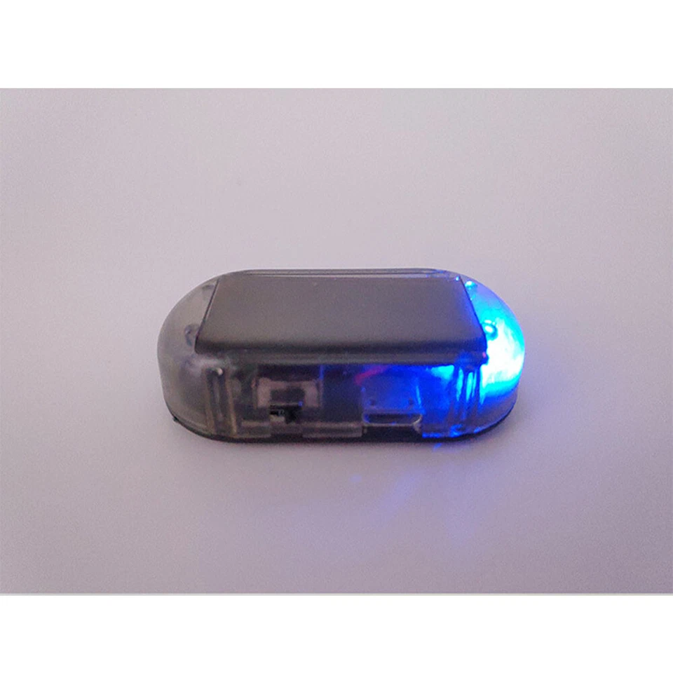 Solar Fake Car Anti Thief Alarm blue LED Flashing Warning Signal Light Safety — 第 4/4 张图片
