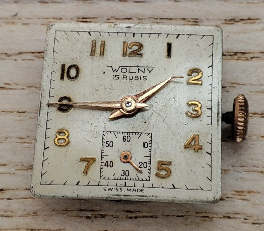 Vintage Wolny Watch Movement 20.2mm for Repair or Spare Parts