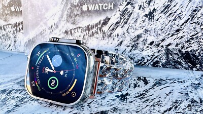 Custom Diamond Polished 49MM Apple Watch ULTRA with Cowboy Polished Band LTE GPS