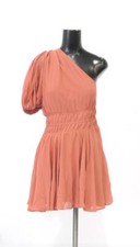 ASOS Design Women's One Shoulder Ruched Mini Dress CG2 Burgandy Size US: 2 