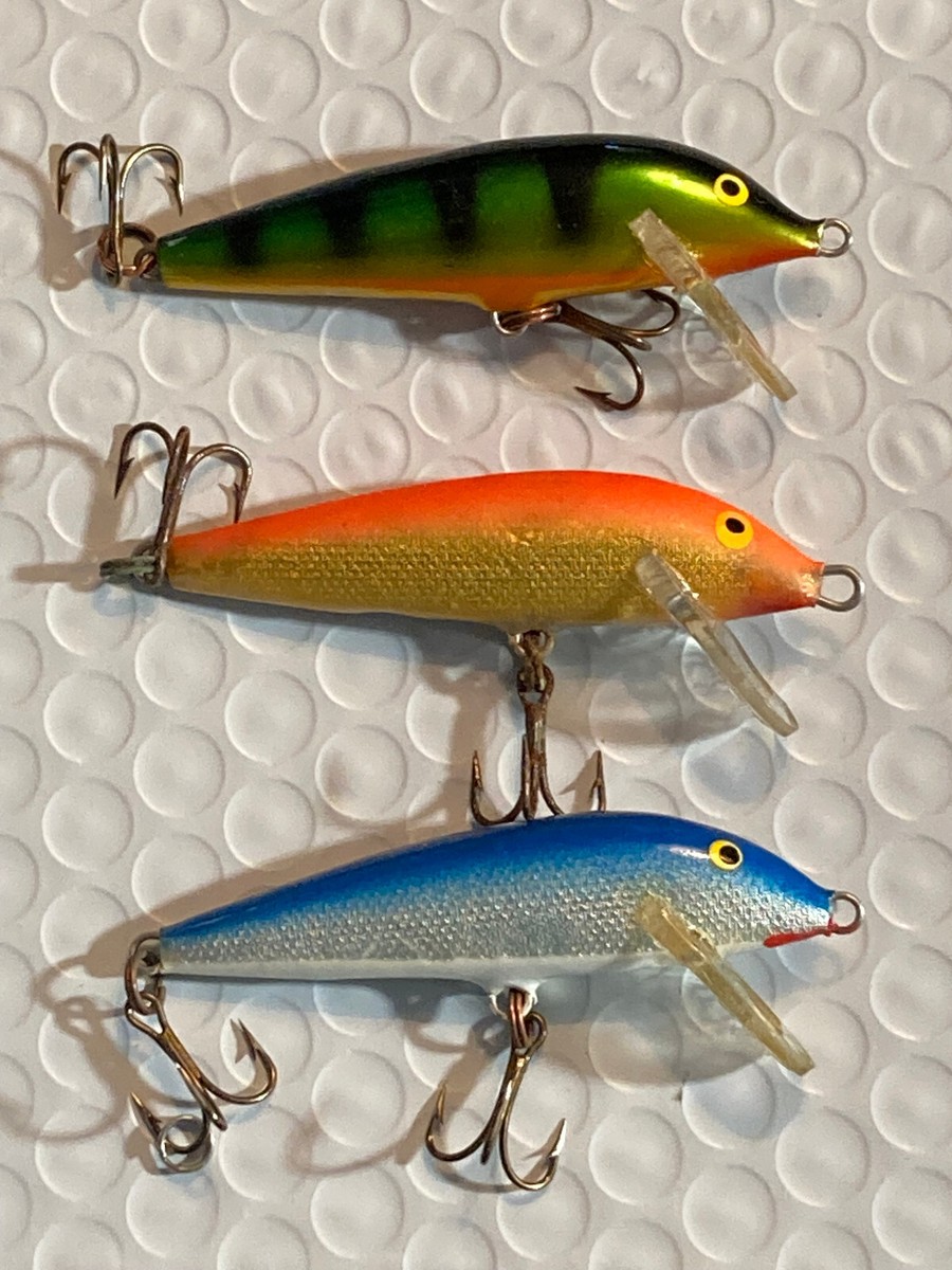 5 Leurres Rapala D’occasion – 3 X CD-5 Et 2 X F-5, Crankbait Multicolores