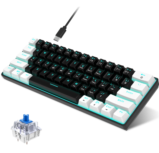 HXSJ V900 RGB Mechanical Keyboard 61-key Gaming Keyboard Blue Switches Durable-image