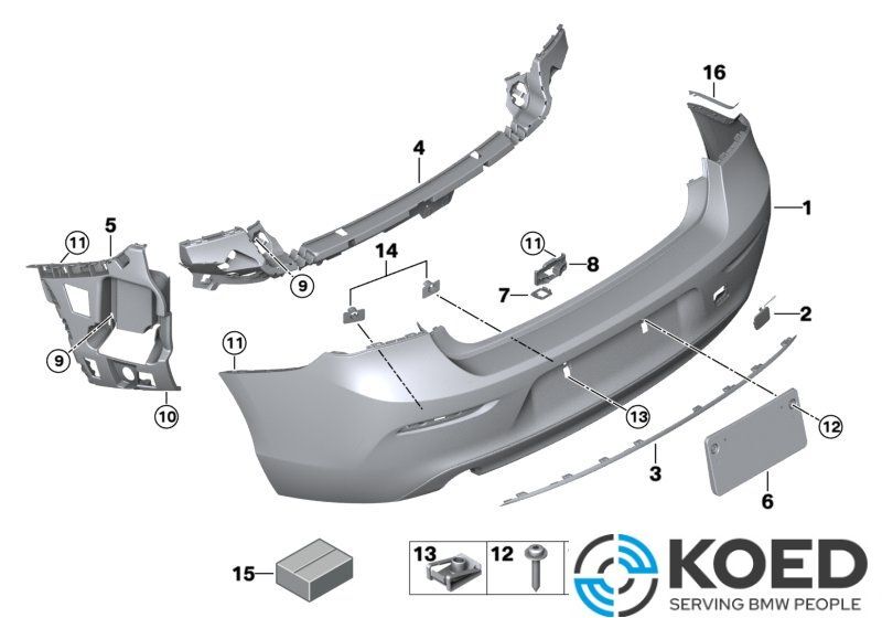Panel Bumper Rear Verkleidung Stossfanger hinten PDC BMW F20 F21 