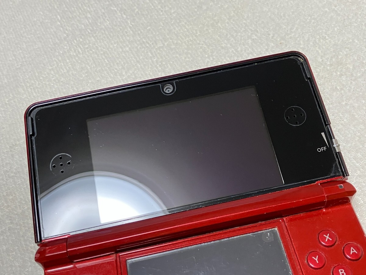 Nintendo 3DS Flare Red Console w/Box Charger Manual NTSC-J