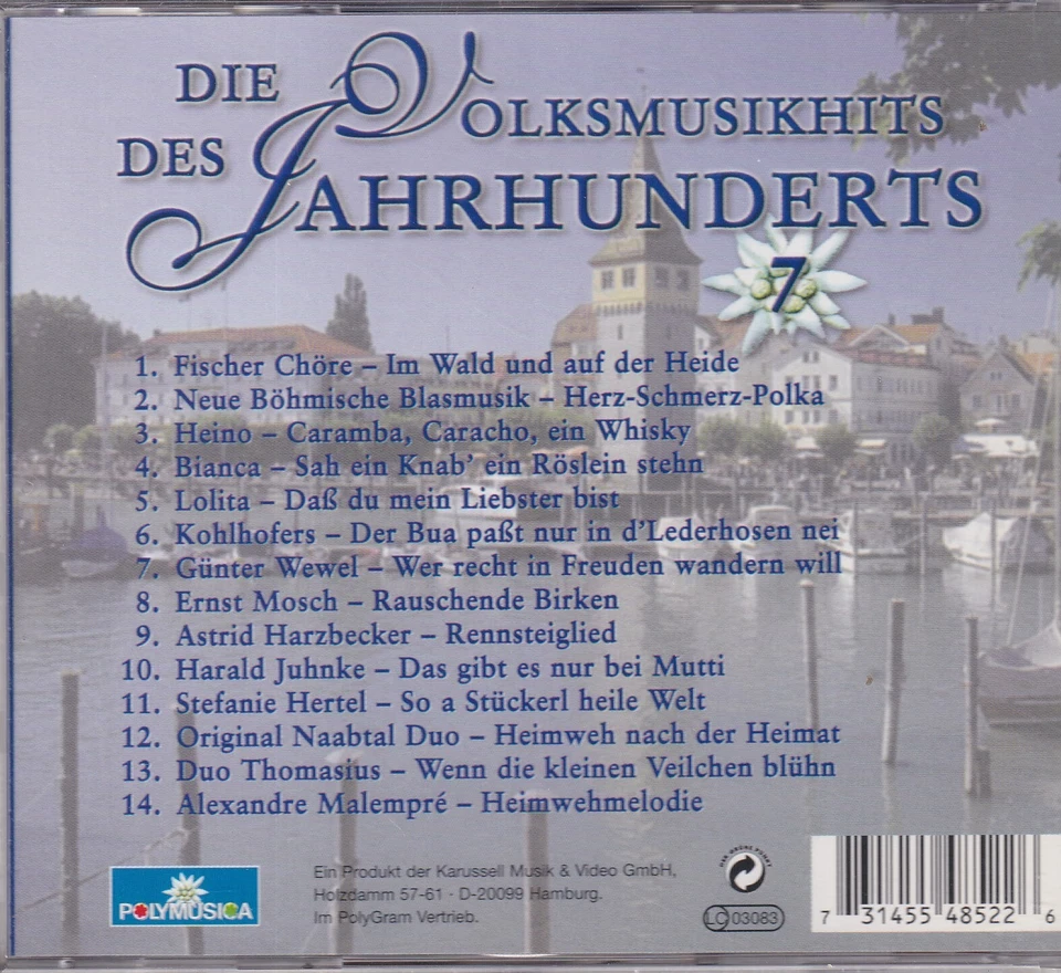 Die Volksmusikhits des Jahrhunderts - Vol. 7 - CD-1449- nahezu neuwertig - Bild 2 von 2