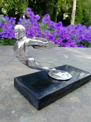 Rocket Man Mascot aluminium & marble ornament art deco Rocketeer VAC215 + VAC264 - Picture 9 of 12