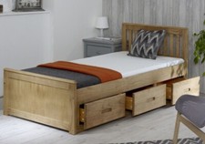 Solid Pine Captains Bed - Choice of Sizes - Available in White and Waxed Pine