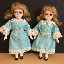 OOAK Custom Spooky Creepy Cute Horror Porcelain Dolls 10" The Shining Twins #112