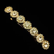 USA BARRETTE Hair Clip using Swarovski Crystal Hairpin Gold Simple Clear Bridal