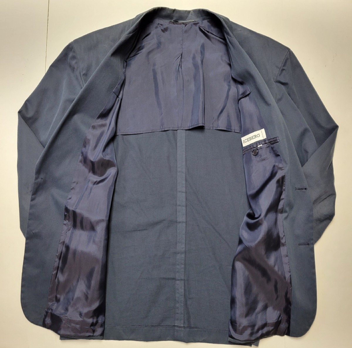 ICEBERG x DISNEY Sz 46L Blue Marine Mouse Cotton Men's Sport Coat