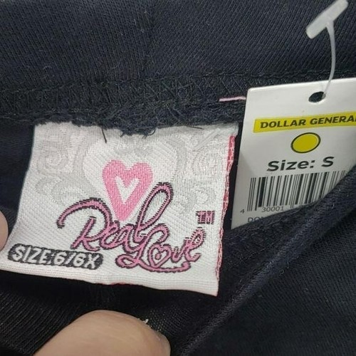 Real Love Black Fitted girls Leggings pants 6/6x - Picture 2 of 4