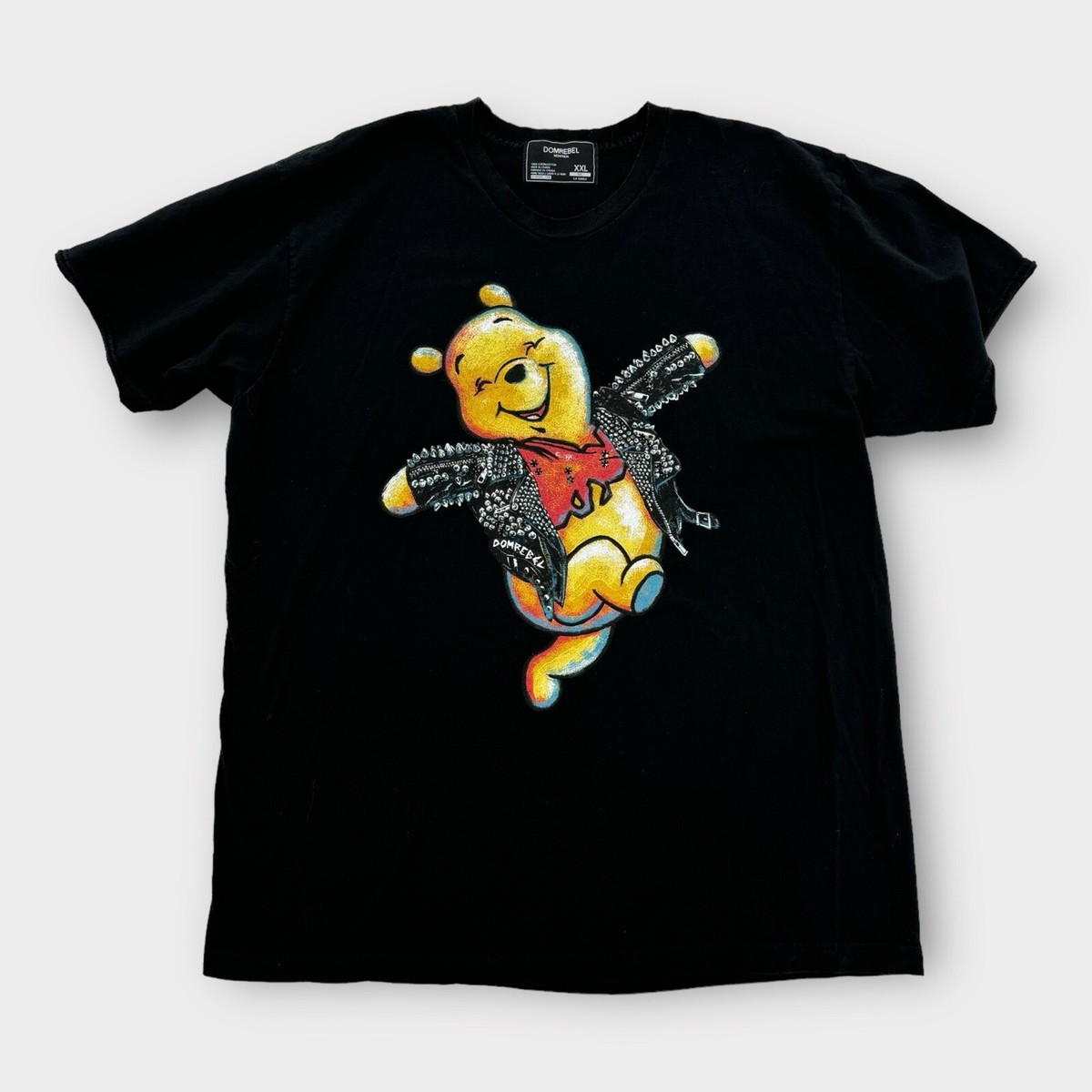 Domrebel T Shirt Mens XXL Pooh Embellished Jewels Black Hip Hop Cotton Tee  2XL | eBay