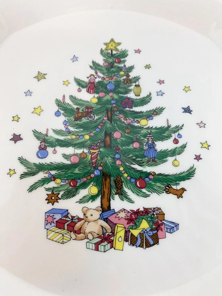 Nikki Felices Fiestas Árbol de Navidad Plato para Pasteles Bandeja para Servir 10” Foto 3 de 4